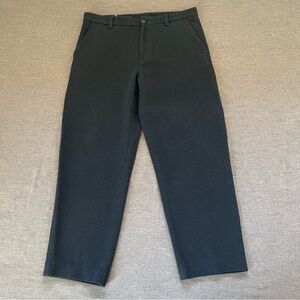 Zara Textured wide legged dress navy blue pants size: 34